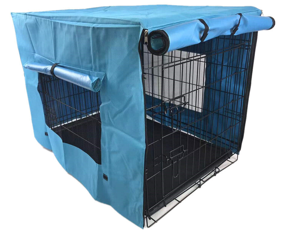 YES4PETS 36' Dog Cat Rabbit Collapsible Crate Pet Cage Canvas Cover Blue