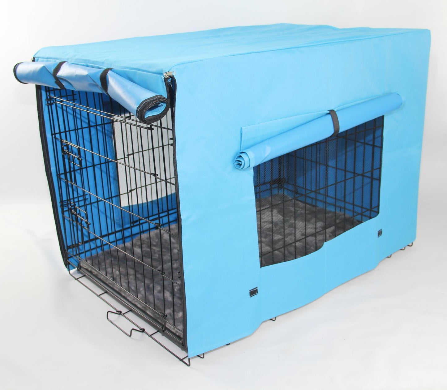 YES4PETS 24' Portable Foldable Dog Cat Rabbit Collapsible Crate Pet Cage with Blue Cover Mat