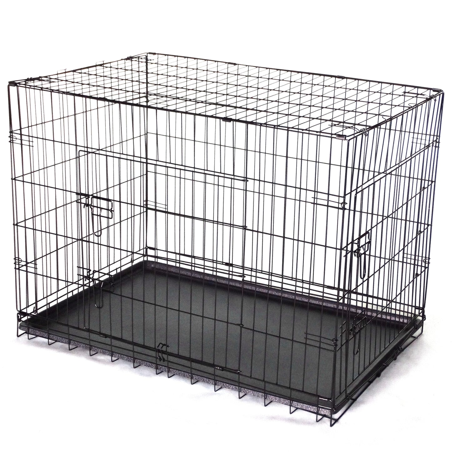 YES4PETS 24' Collapsible Metal Dog Rabbit Crate Puppy Cage Cat Carrier With Divider