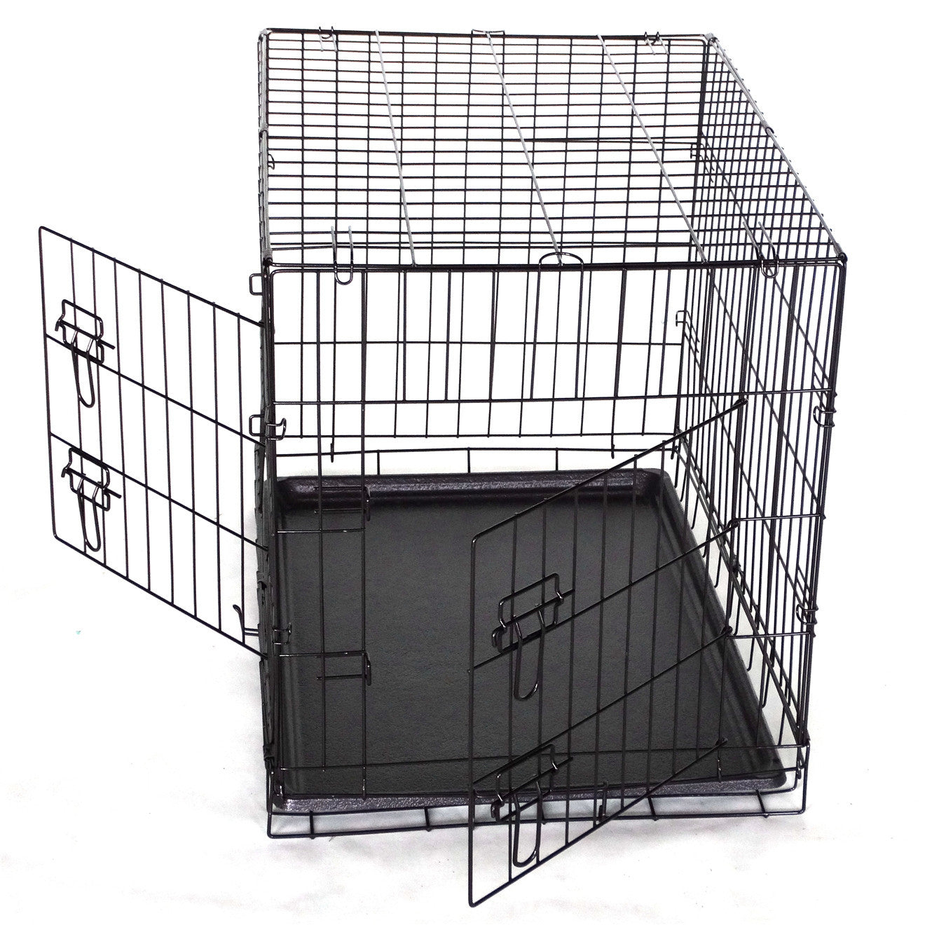 YES4PETS 24' Collapsible Metal Dog Rabbit Crate Puppy Cage Cat Carrier With Divider