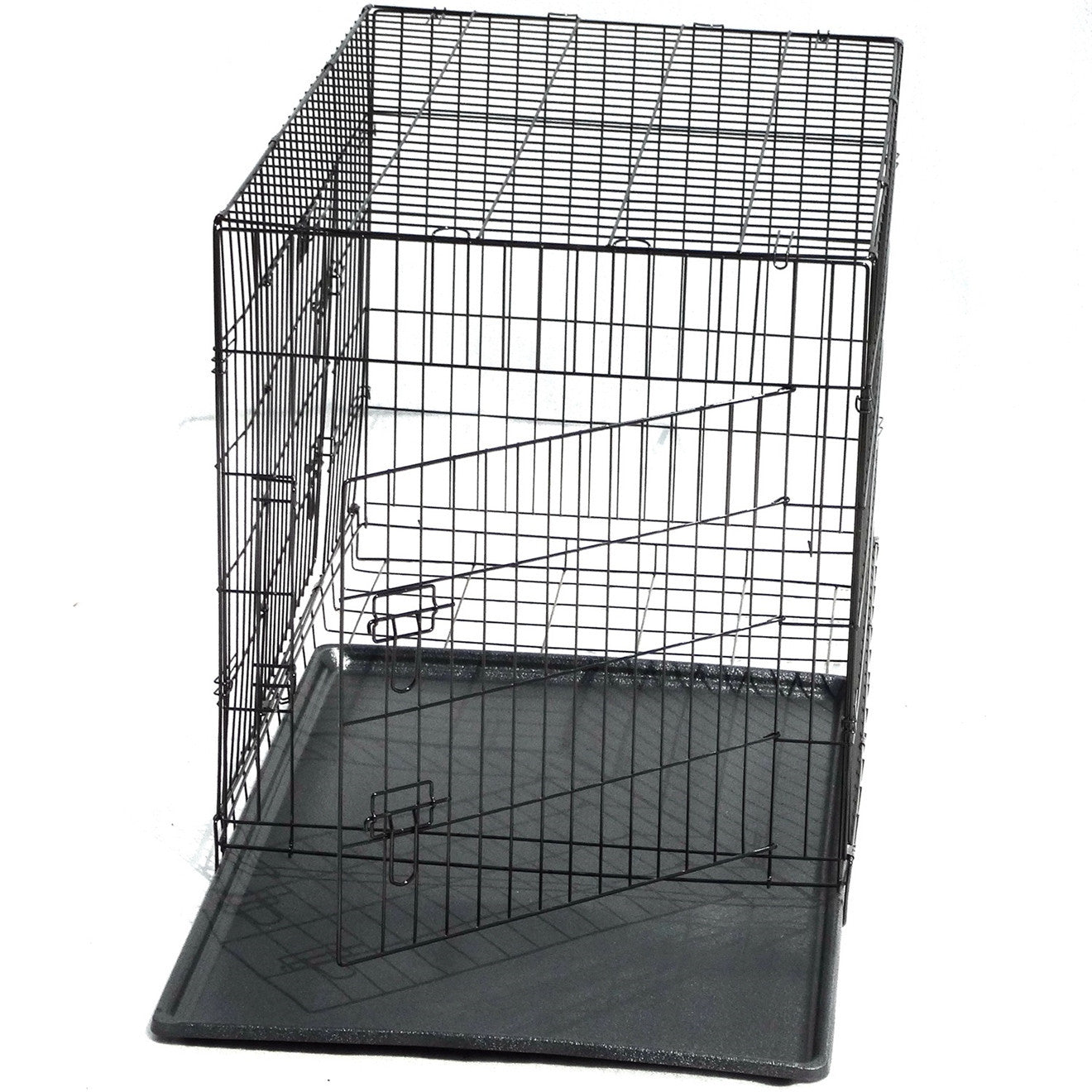 YES4PETS 24' Collapsible Metal Dog Rabbit Crate Puppy Cage Cat Carrier With Divider