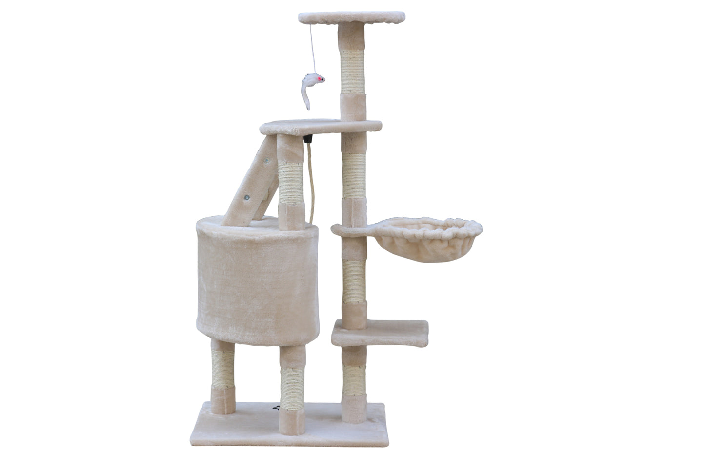 YES4PETS 120 cm Multi level Cat Kitten Scratching Post Tree-Beige