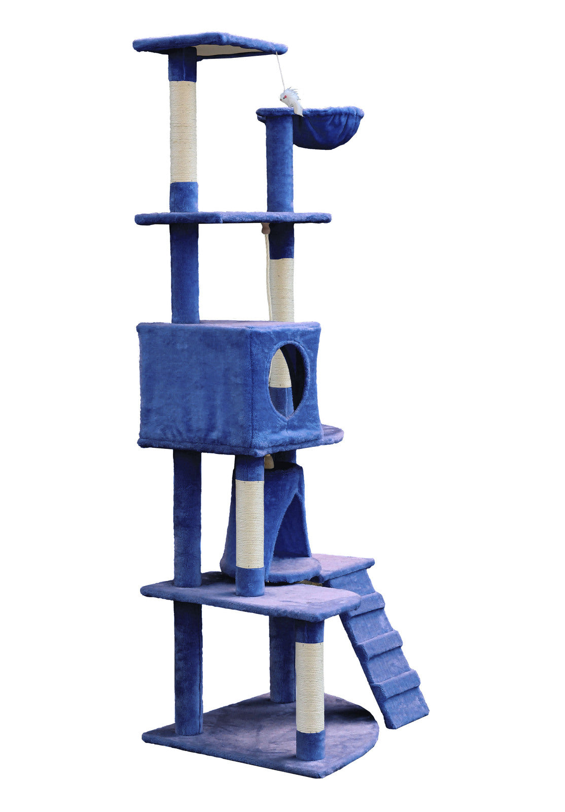 YES4PETS 193cm Cat Scratching Tree Post Sisal Pole Scratching Post Scratcher Tower Condo Blue