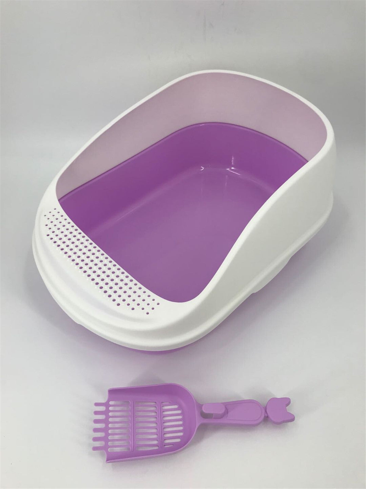 YES4PETS Large Portable Cat Toilet Litter Box Tray House with Scoop Purple