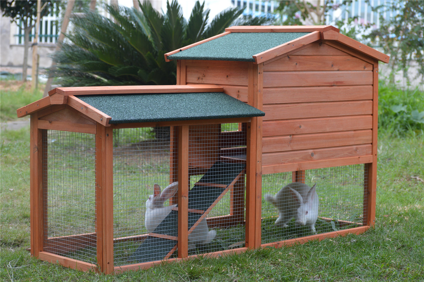 YES4PETS 146cm Rabbit Hutch Metal Run Wooden Cage Guinea Pig Cage House