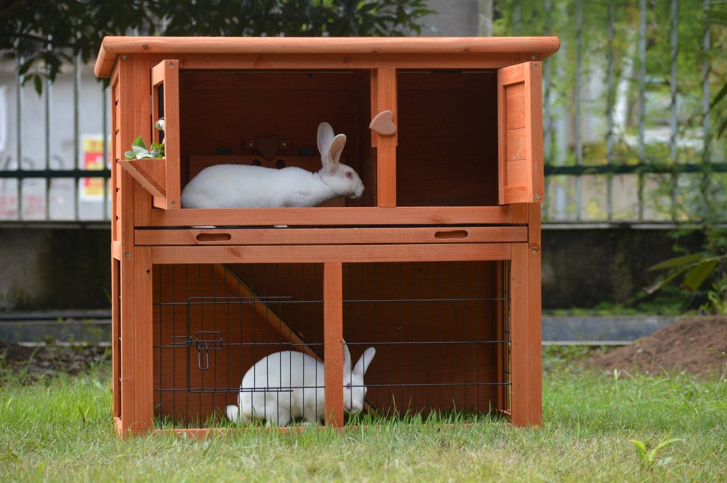 YES4PETS Double Storey Rabbit Hutch Guinea Pig Cage , Ferret cage W Pull Out Tray