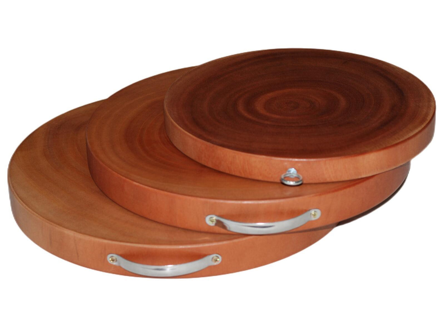 YES4HOMES 3 Natural Hardwood Hygienic Kitchen Cutting Wooden Chopping Board Round