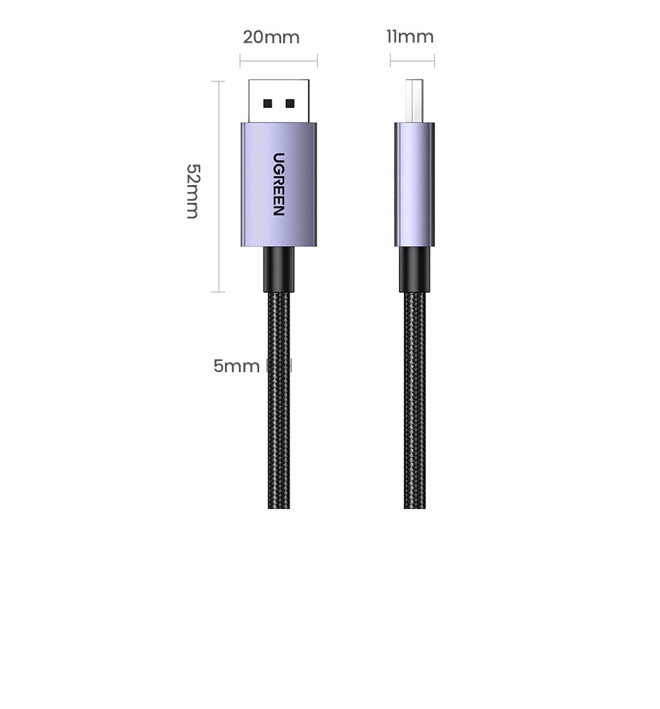 UGREEN 15384 16K Displayport 2.1 Male to Male VESA Certified Cable 2M