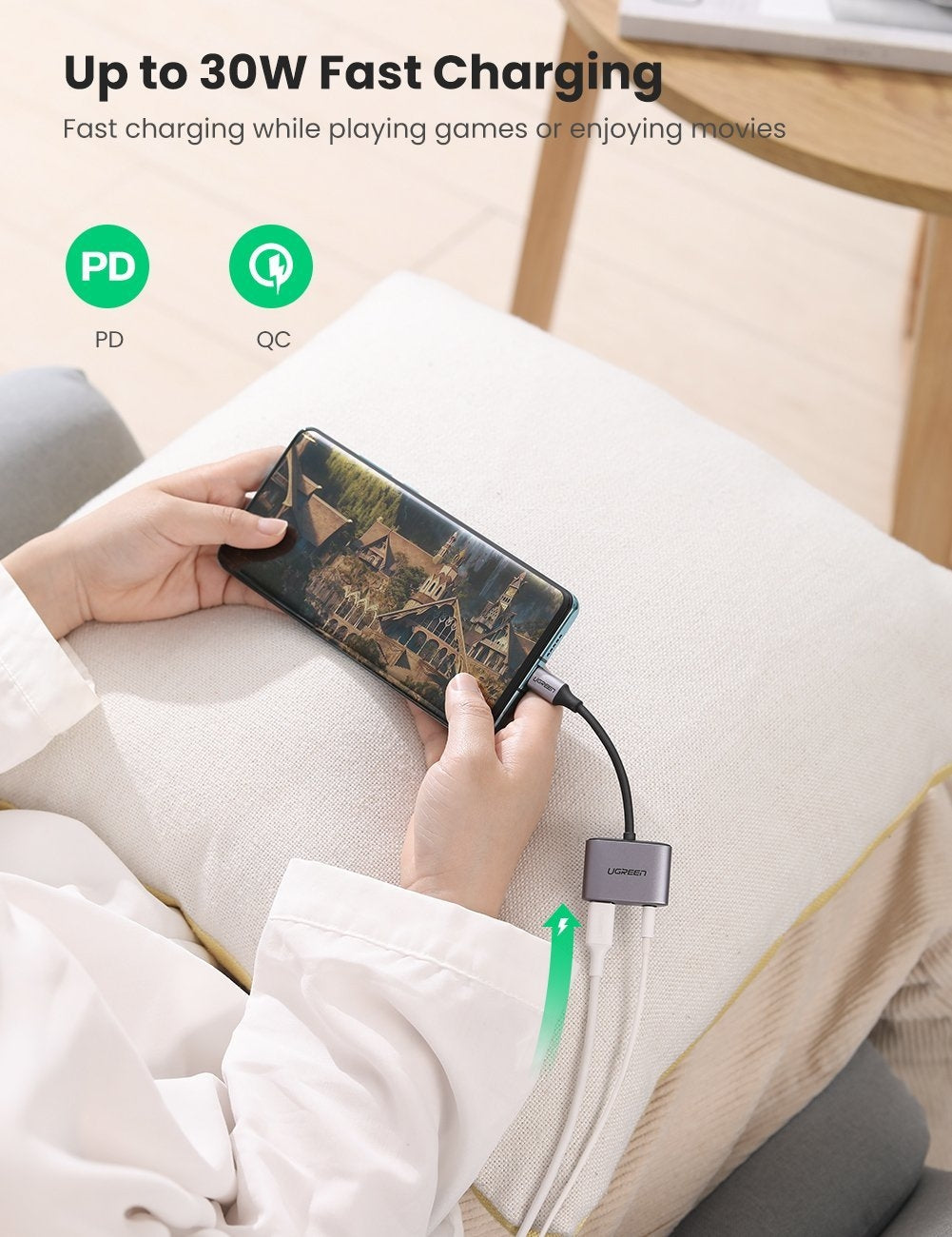 UGREEN 60164 2-in-1 USB C to 3.5mm Adapter