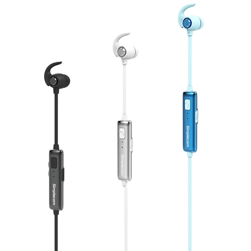 Simplecom BH310 Metal In-Ear Sports Bluetooth Stereo Headphones Blue