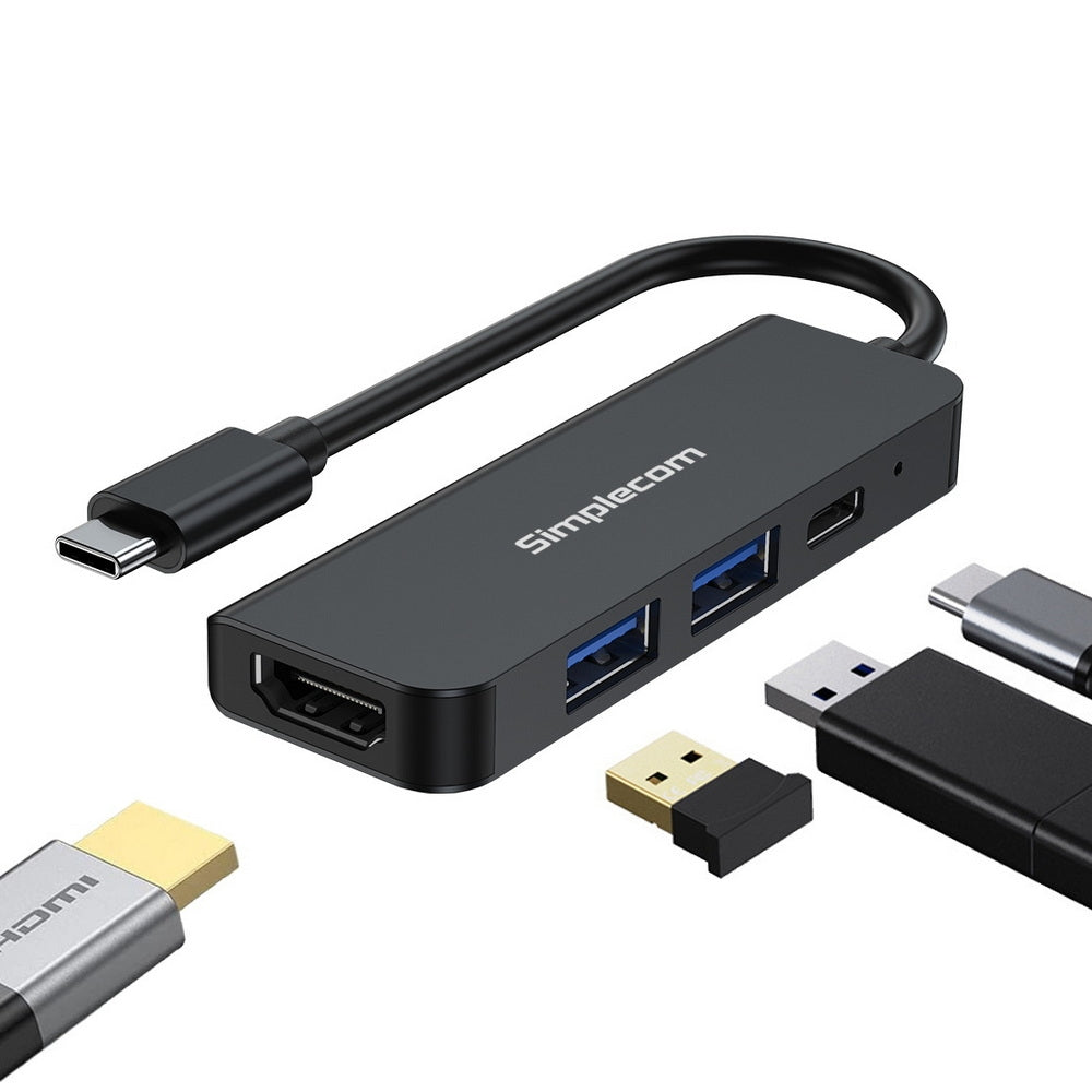 Simplecom CH540 USB-C 4-in-1 Multiport Adapter Hub USB 3.0 HDMI 4K PD