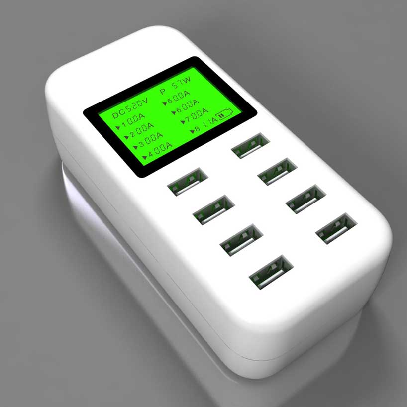 8 port USB Desktop Charger 5V/8A Multi Smart Fast Charging Station With LCD Display