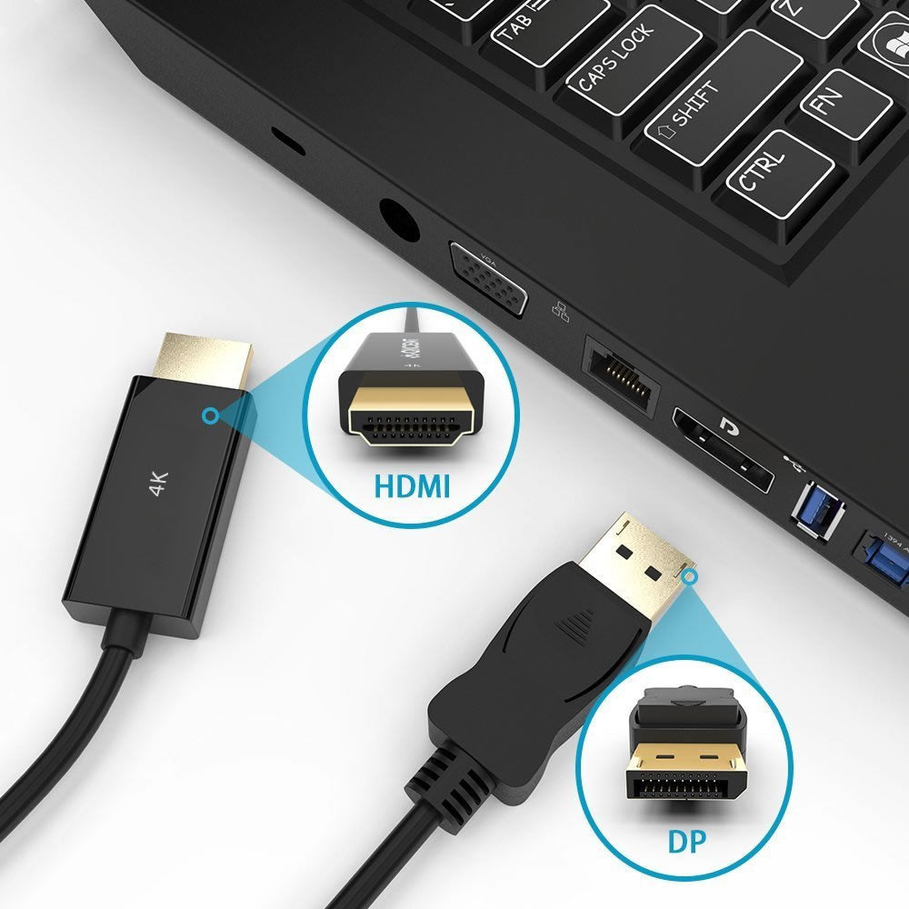 Simplecom DA201 4K DisplayPort to HDMI Cable 2160P Ultra HD 1.8M