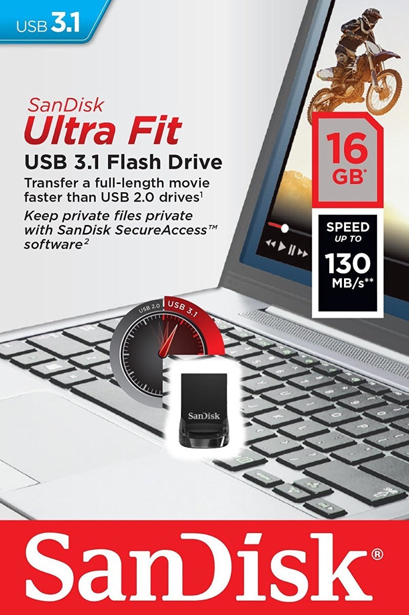 SANDISK 16GB CZ430 ULTRA FIT USB 3.1 (SDCZ430-016G)