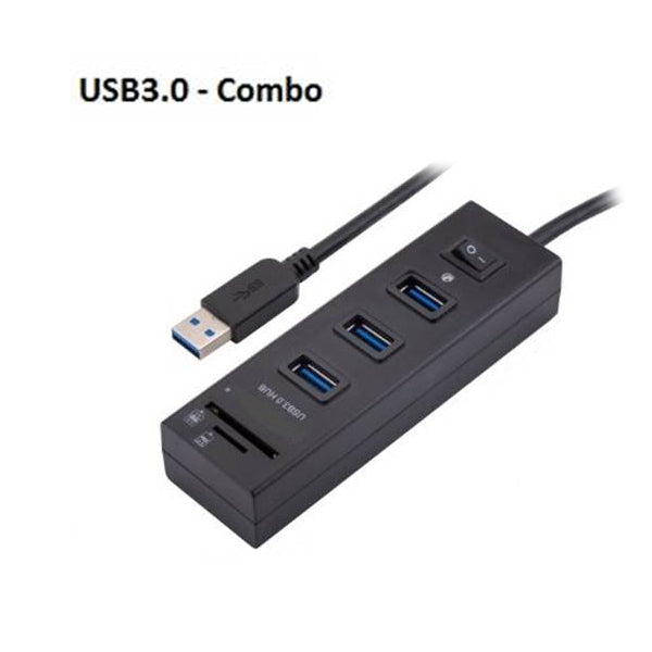 USB3.0 HUB 3 Port with Switch + card Reader