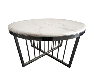 Salina Coffee Table - Marble - 95cm Black