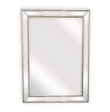 Silver Beaded Framed Mirror - Rectangle 80cm x 110cm