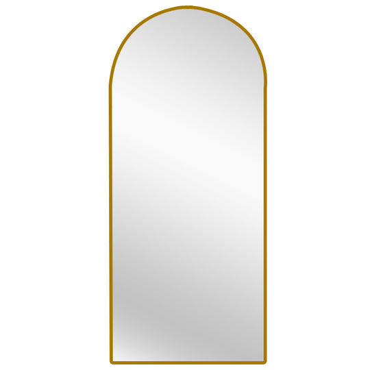 Metal Arch Mirror 75cm x 175cm - Gold