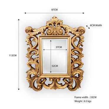 LUX Elizebeth Arch Mirror - Gold 87cm x 112cm