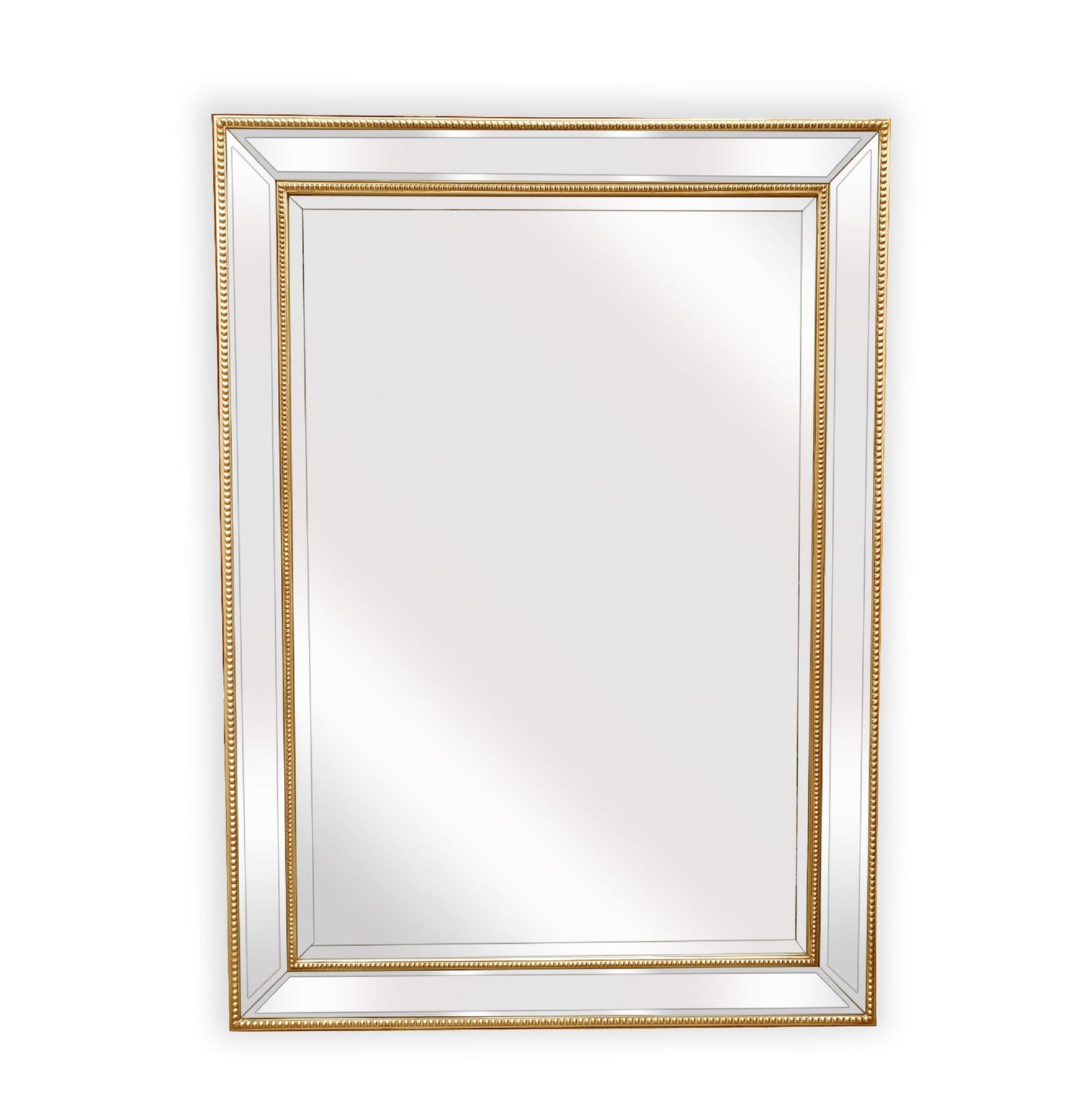 Gold Beaded Framed Mirror - Rectangle 80cm x 110cm