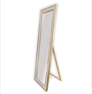 Gold Beaded Framed Mirror - Free Standing 50cm x 170cm