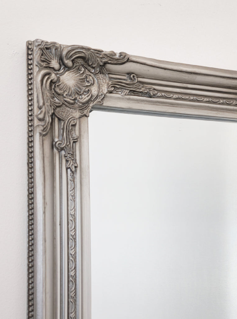 French Provincial Ornate Mirror - Antique Silver - Small 80cm x 110cm