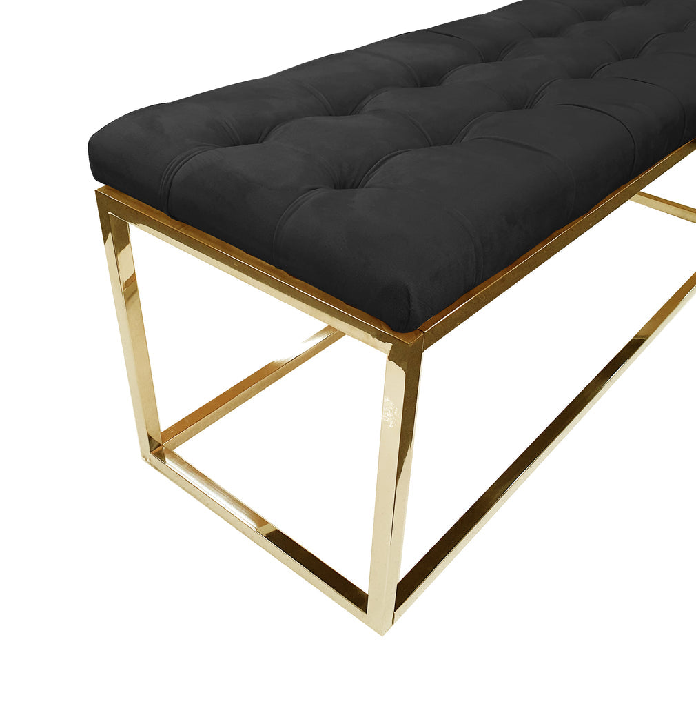 Holly Gold / Black Ottoman