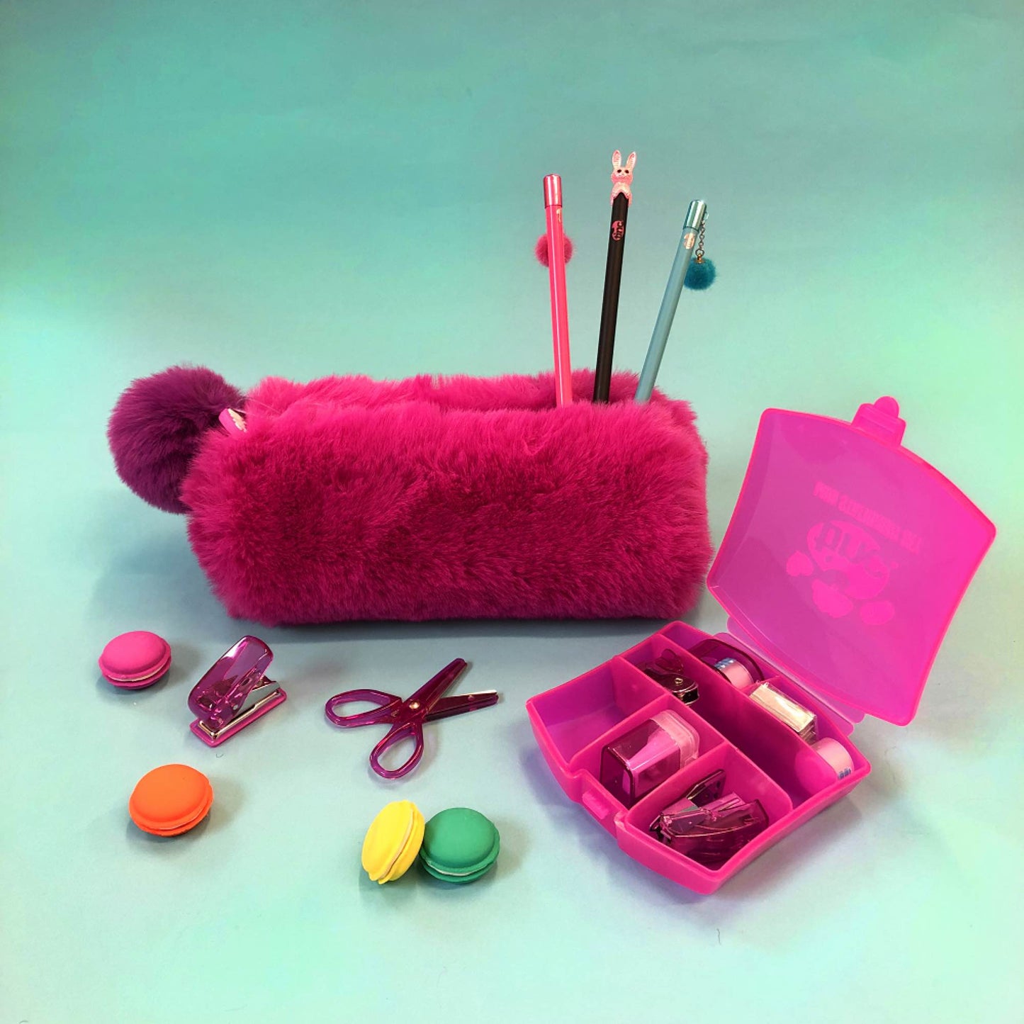 Tinc Pink Fluffy Pencil Case