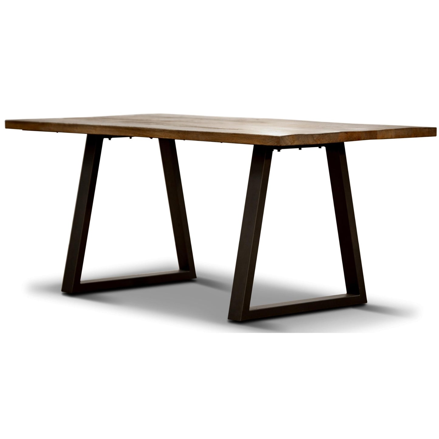 Begonia Dining Table 220cm Live Edge Solid Mango Wood Unique Furniture - Natural