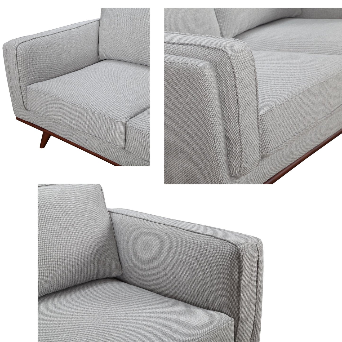 Petalsoft 2 Seater Sofa Fabric Uplholstered Lounge Couch - Grey