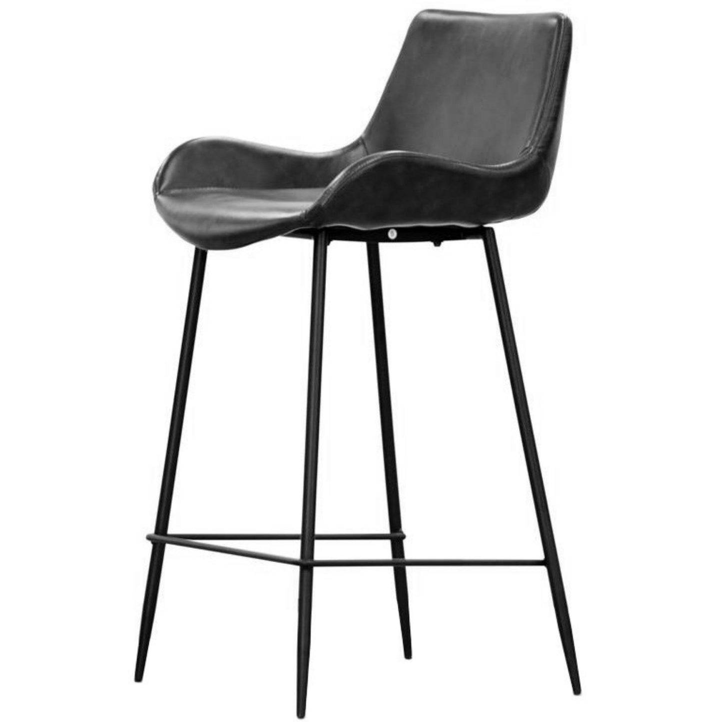 Brando  Set of 2 PU Leather Upholstered Bar Chair Metal Leg Stool Vintage Grey