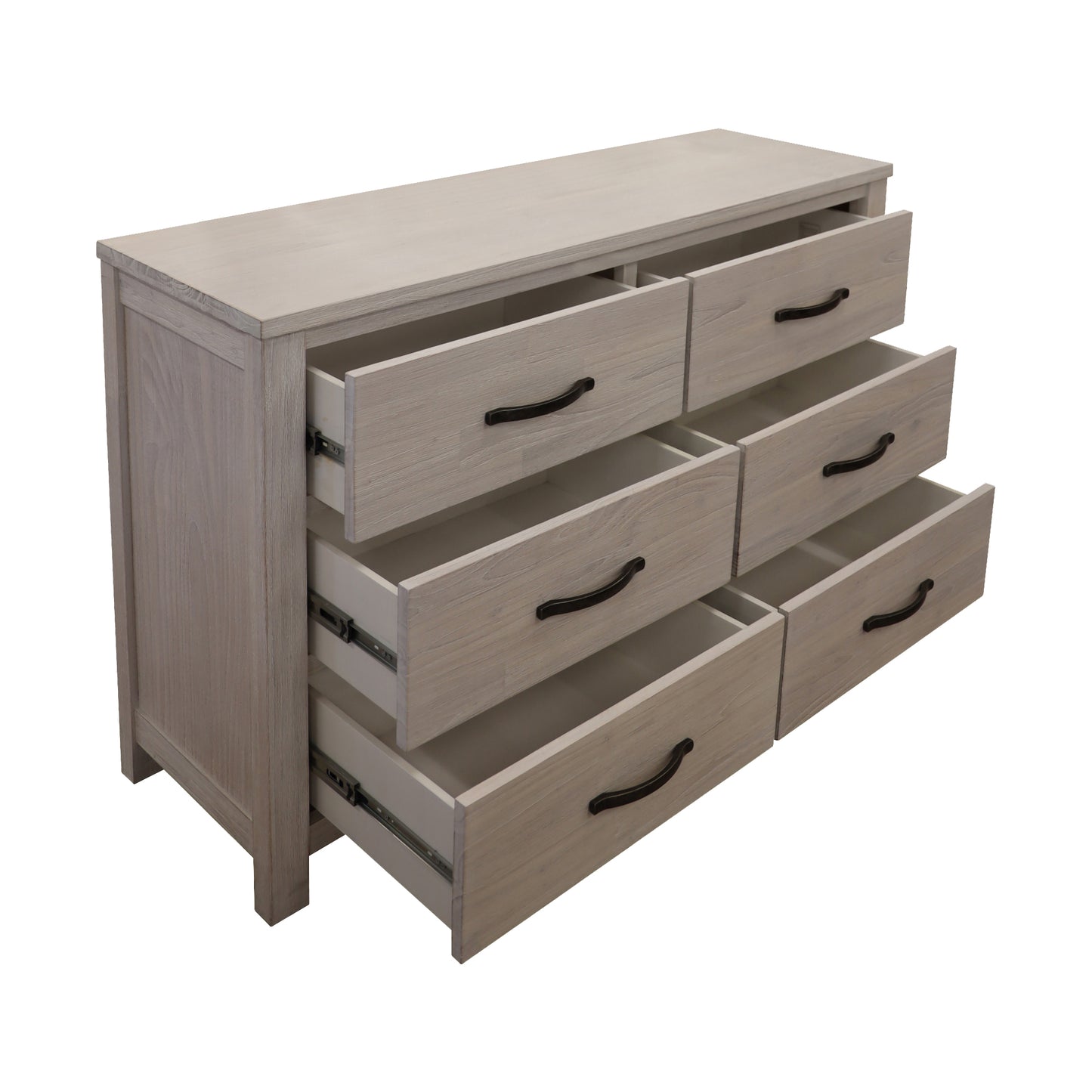 Foxglove Dresser 6 Chest of Drawers Solid Wood Tallboy Storage Cabinet - White