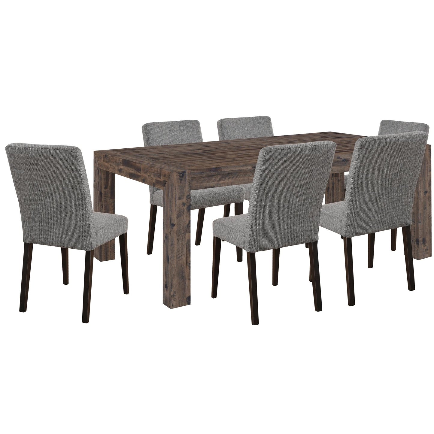 Catmint 7pc Dining Set 180cm Table with 6 Solid Wood Fabric Chair