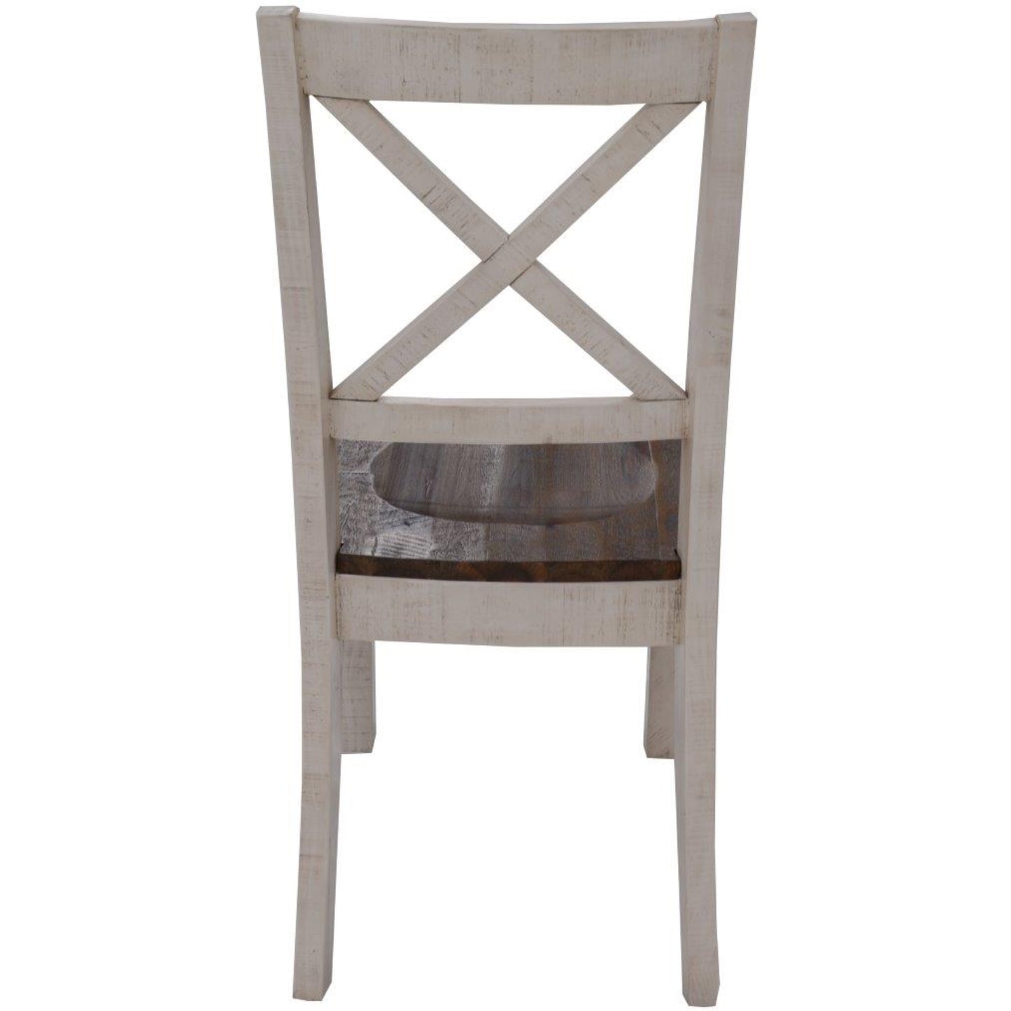 Erica X-Back Dining Chair Set of 6 Solid Acacia Timber Wood Hampton Brown White