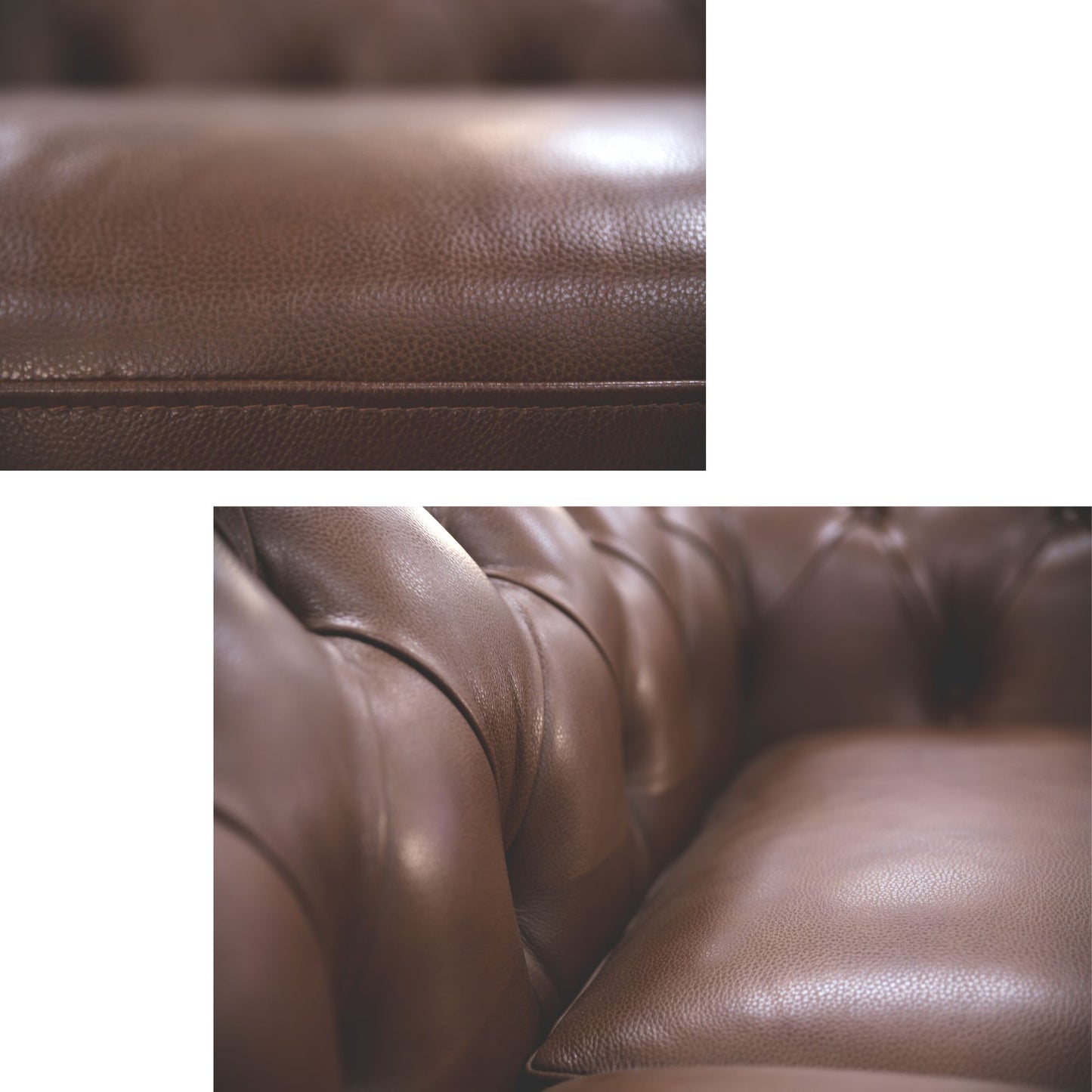 Sonny 2.5 Seater Genuine Leather Sofa Chestfield Lounge Couch - Butterscotch