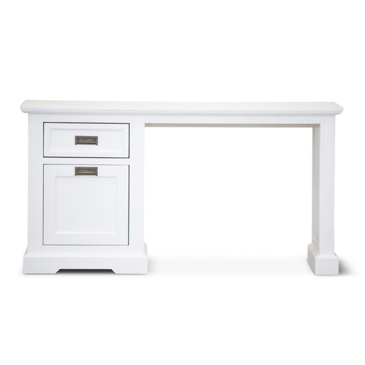 Laelia Study Computer Desk 150cm Office Executive Table Solid Acacia Wood -White