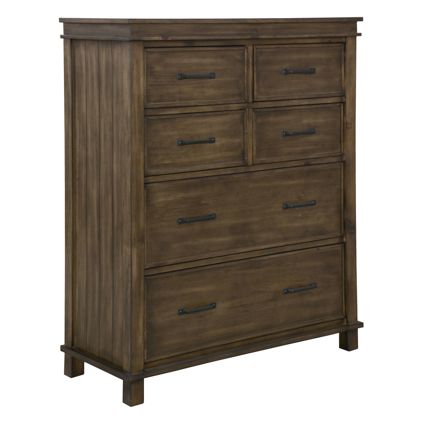 Lily Tallboy 6 Chest of Drawers Solid Pine Wood Bed Storage Cabinet -Rustic Grey