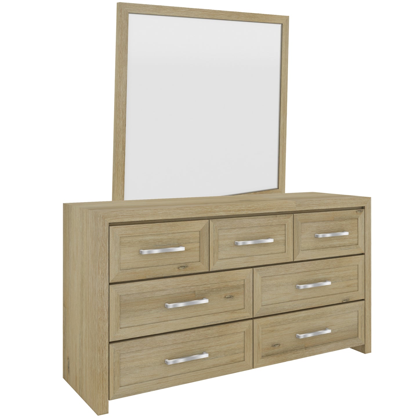 Gracelyn Set of 2 Bedside 3 Drawers Dresser Mirror Bedroom Cabinet - Smoke