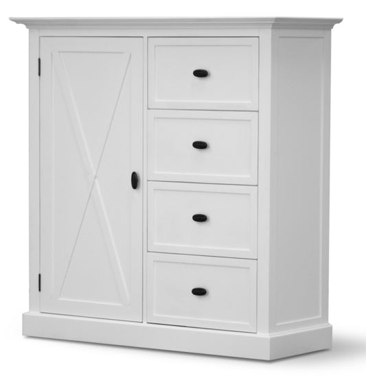 Beechworth Tallboy 4 Chest of Drawers Solid Pine Wood Storage Cabinet - White