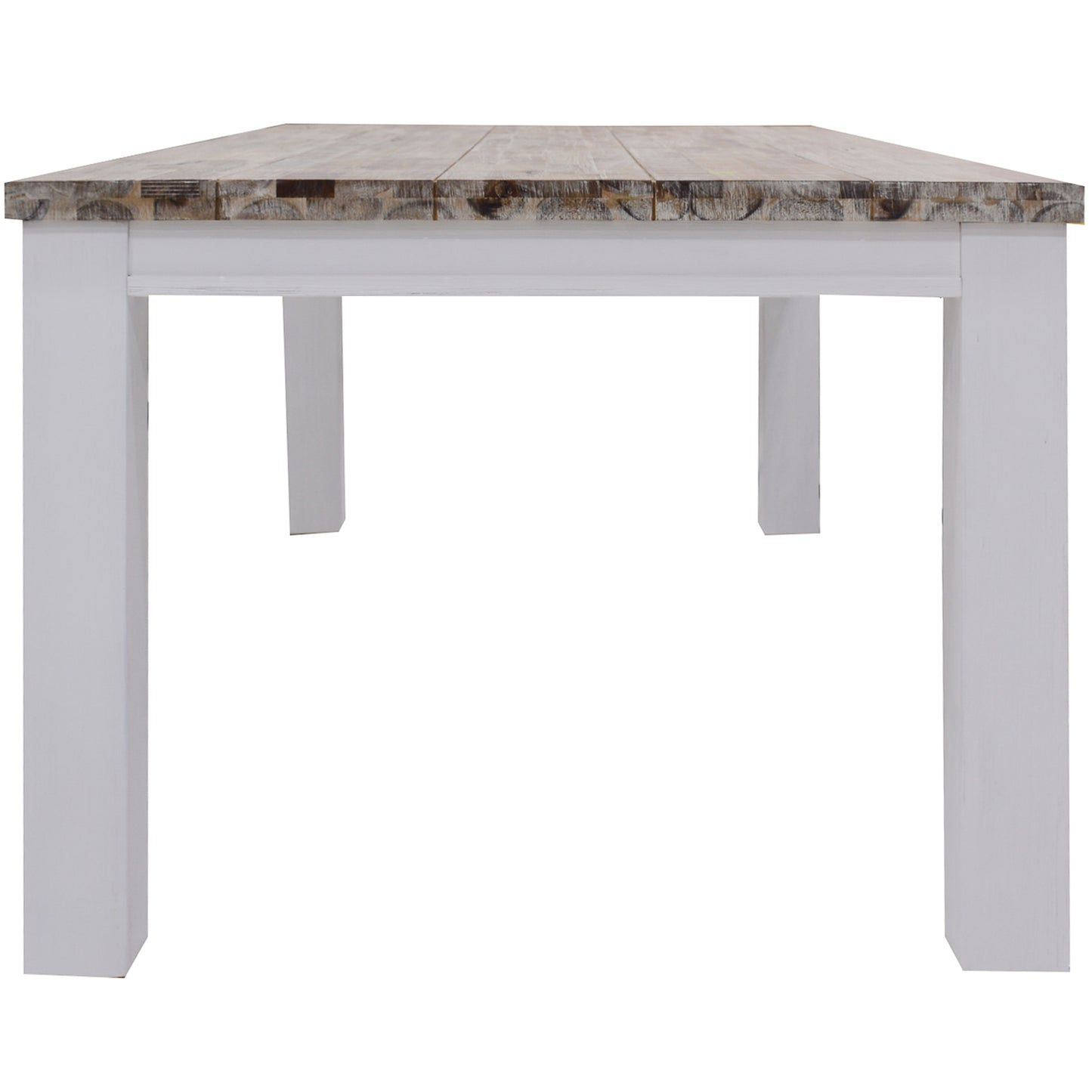 Plumeria Dining Table 225cm Solid Acacia Wood Home Dinner Furniture -White Brush