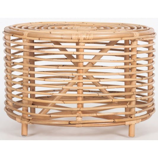 Lilac 61cm Rattan Round Side Table - Natural