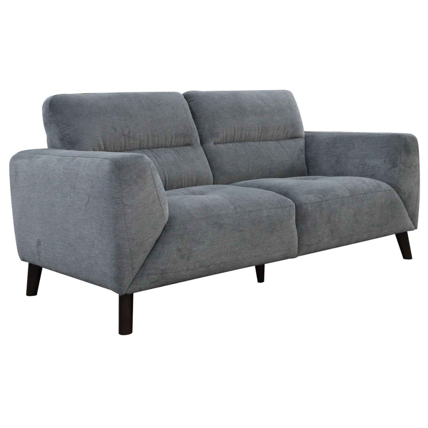 Monarch 2pc 2 + 3 Seater Sofa Set Fabric Uplholstered Lounge Couch - Charcoal