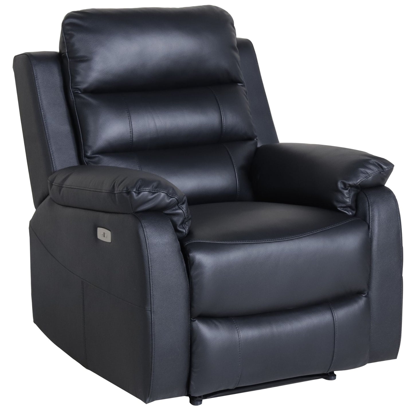 Royal 3pc 5 Seater Leather Electric Recliner Home Theatre Sofa Lounge Set Black