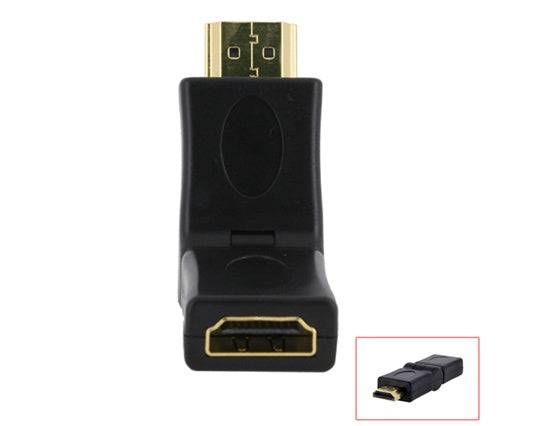 HDMI Right Angle Port Saver Adapter Male to Female 180Degree Swiveling Converter