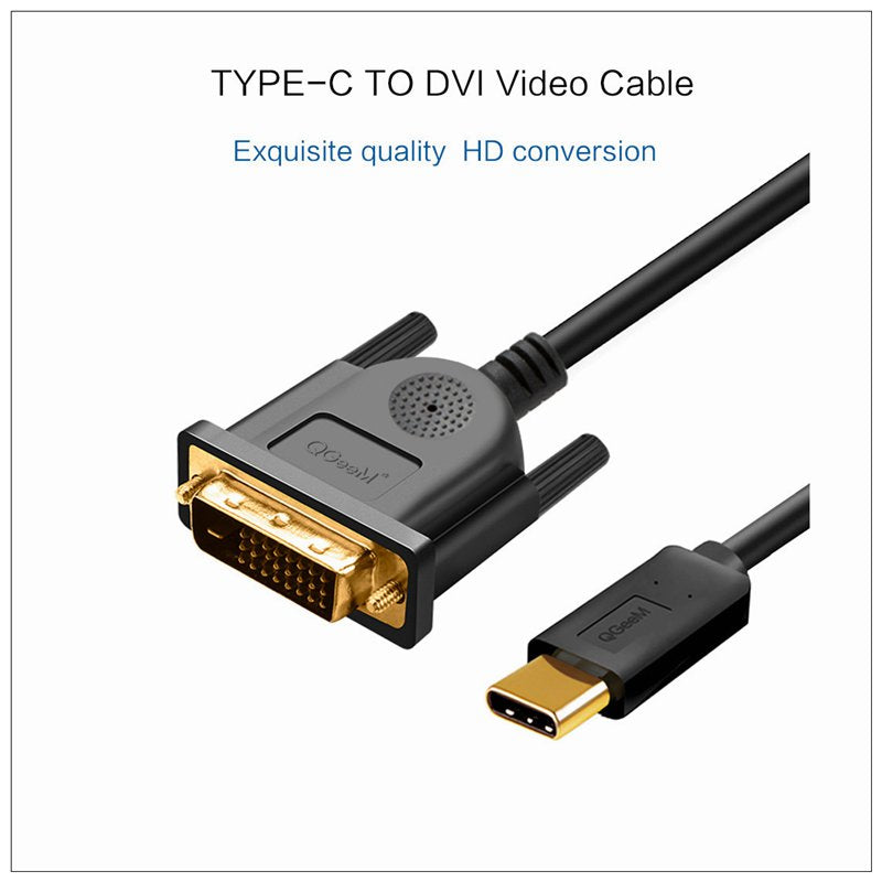 1.8M USB Type C USB-C Thunderbolt 3 to DVI Cable Male to Male Converter