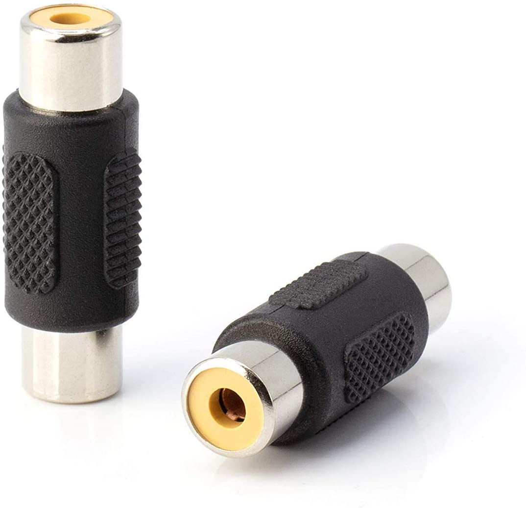 2x RCA Adapter Female to Female Coupler Extender Audio Video RCA Connectors