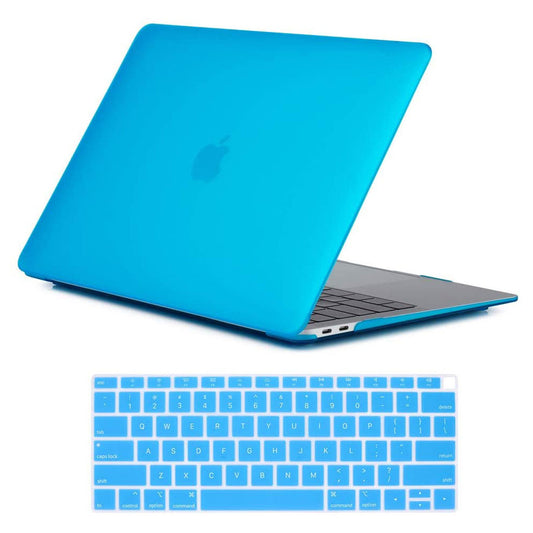 MacBook Air 13 Inch Case 2020 2019 2018, A1932, A2179, A2337 Shell Case Keyboard Cover Light Blue