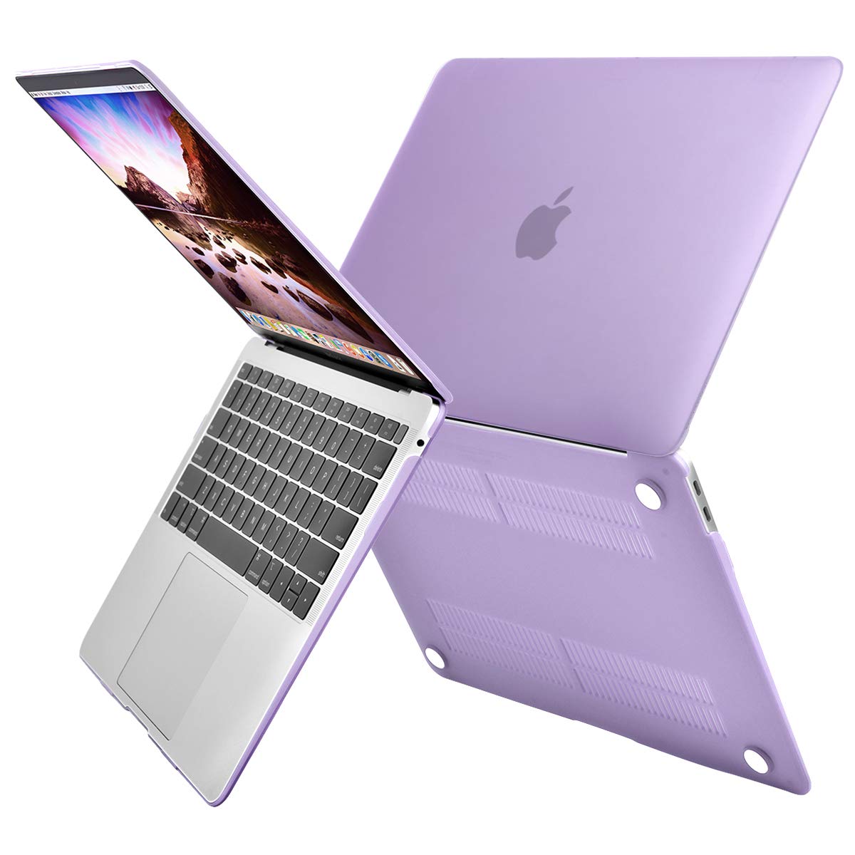 MacBook Air 13 Inch Case 2020 2019 2018, A1932, A2179, A2337 Shell Case Keyboard Cover Purple