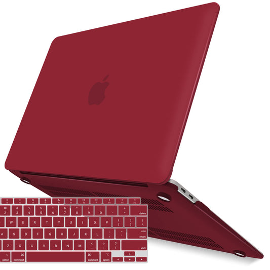 MacBook Air 13 Inch Case 2020 2019 2018, A1932, A2179,A2337 Shell Case Keyboard Cover Wine Red