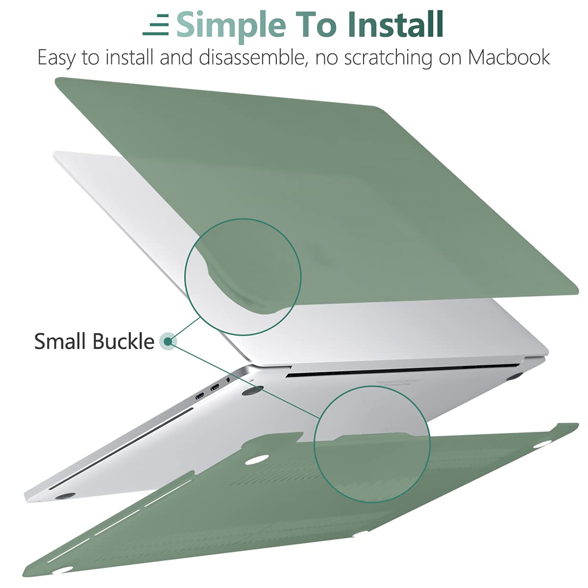 Suitable for  Midnight Green MacBook Pro 13 Inch Case 2016-2023 M1 M2 A2338 A2289 A2251 A2159 Hard Shell Case Keyboard Cover